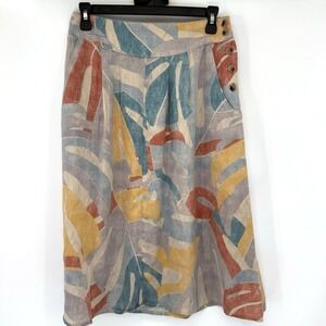 prAna Skirt Women's Small‎ Multicolor Button Pockets Geometric